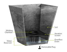 Load image into Gallery viewer, 12" Self Watering Black