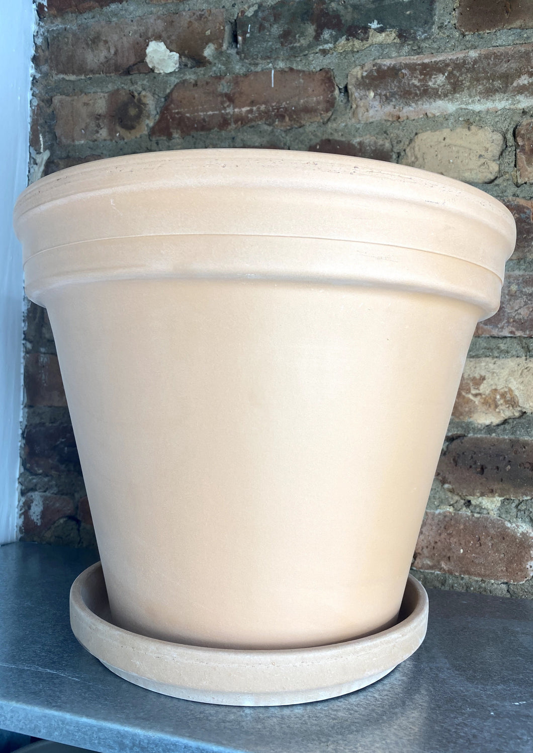 Antique Terracotta Pot + Saucer 12